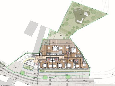 Terrain pour la construction d´un immeuble résidentiel avec projet architectural et de spécialités A